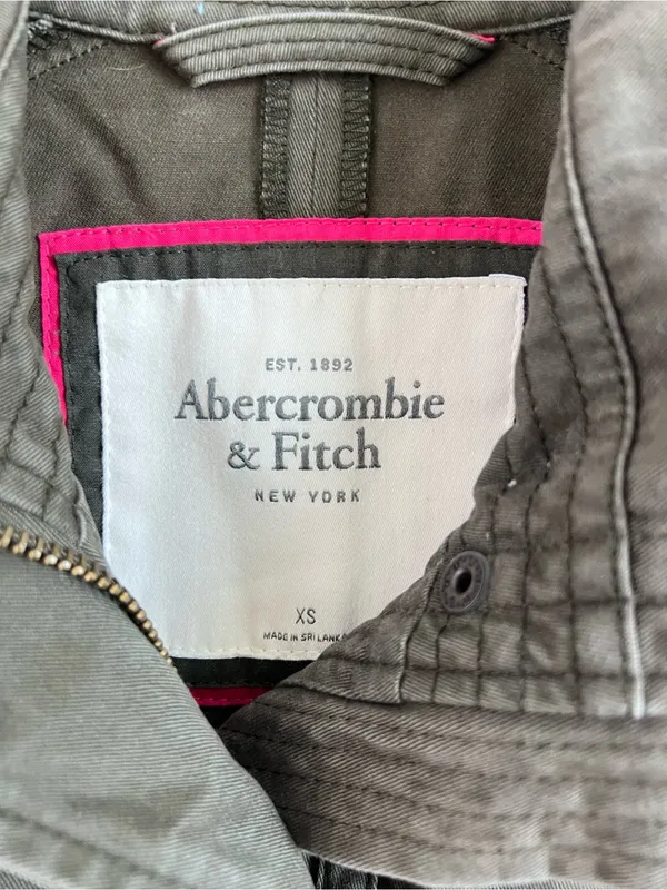 Abercrombie & Fitch Women Y2K Olive‎ Green Utility Jacket Flap Pockets Military - Image 5