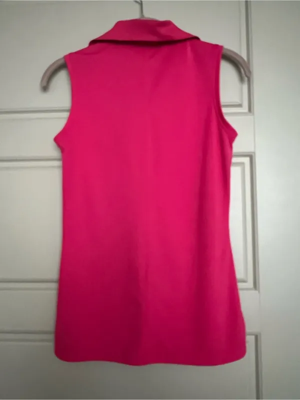 Nike Golf XS Pink Fit Dry Polo Sleeveless, preppy - Image 2