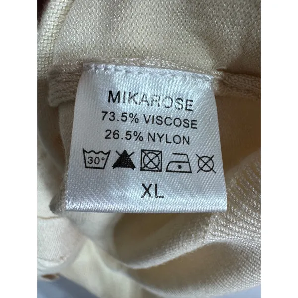 Mikarose‎ XL Cream Cardigan Women's Lace Front Button Up Modest Romantic - Image 4