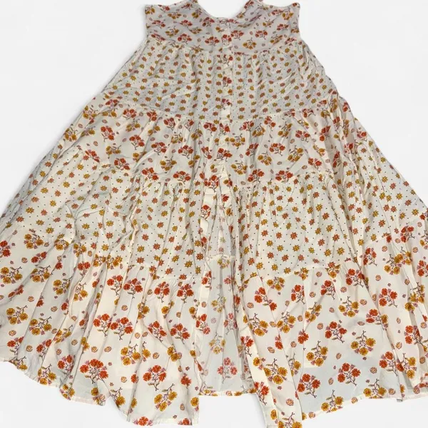 Patrons-of-peace Women's Cream and Orange Dress - Image 2