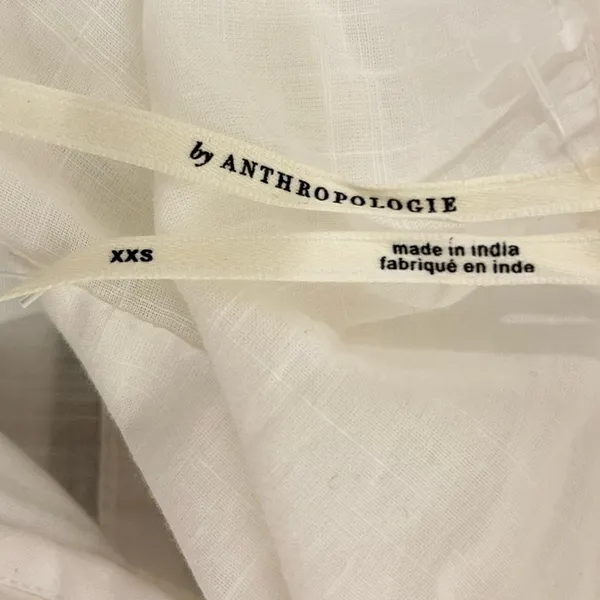 Anthropologie Shirt Women SIZE XXS White Romantic Babydoll Embroidered Victorian - Image 3