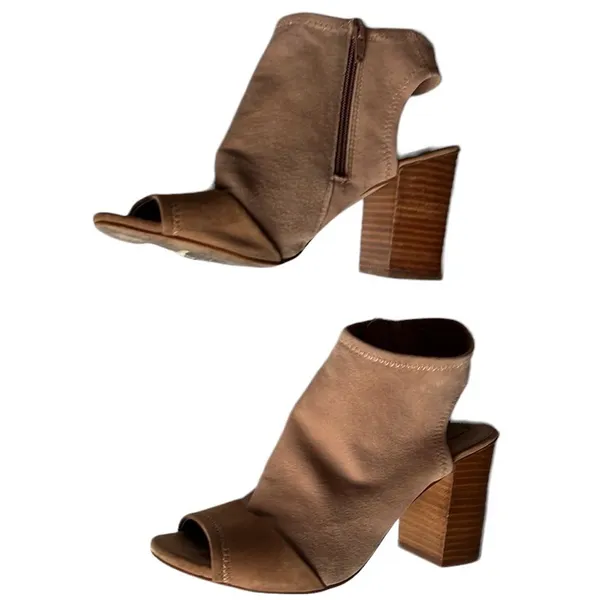 Aldo Barefoot Nude Peep Toe Suede Ankle‎ Booties Size 8 - Image 7