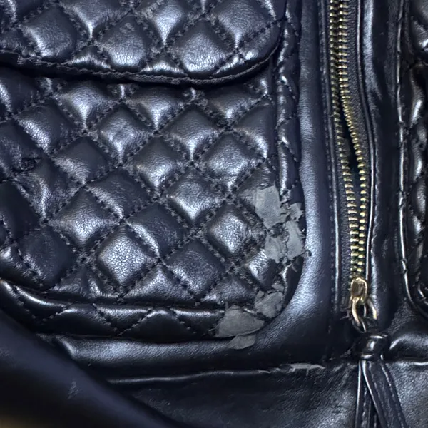 Quilted Front Pocket Black Women's Backpack - Image 2