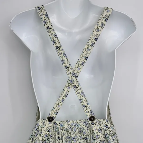 Free People Petunia Mini Dress Small Blue Floral Smocked Boho Cottagecore‎ - Image 11