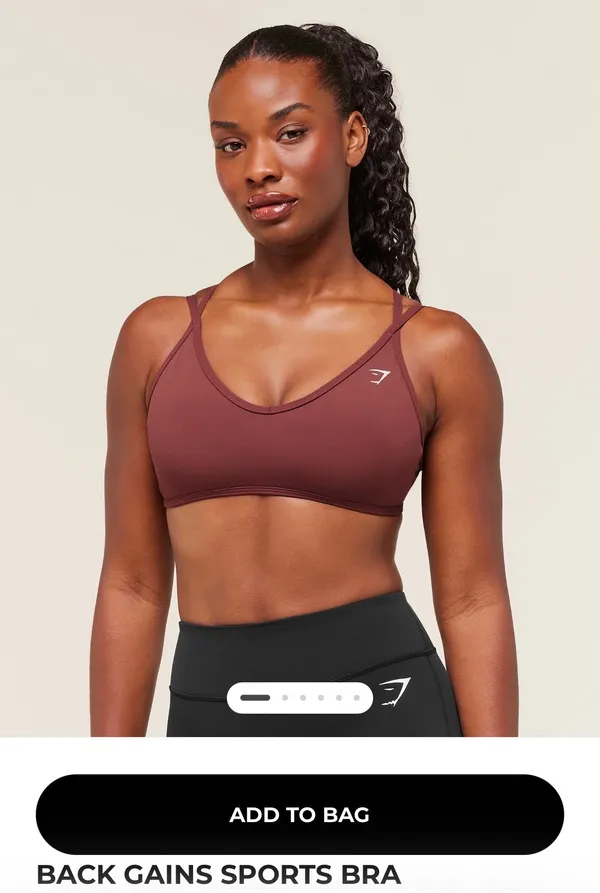 Gymshark burgundy brown backless sports bra and short set - Image 4