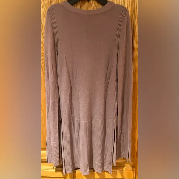 Free People Mauve Crisscross Side Slit Long Bell‎ Sleeves Tunic Sweater Small - Image 8