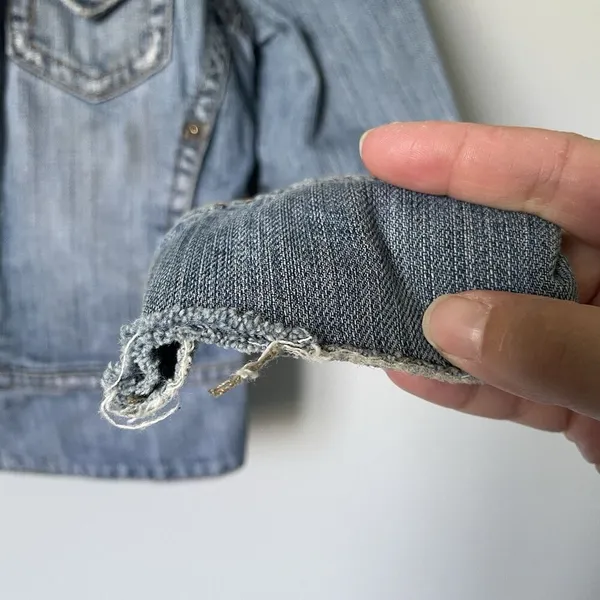 Vintage Silver Jeans Denim Jacket Coat y2k 2000's Blue Cotton Women's Small - Image 7