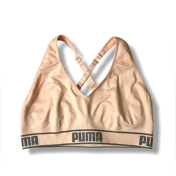 PUMA Seamless Pink Racerback Sports Bra - Image 2