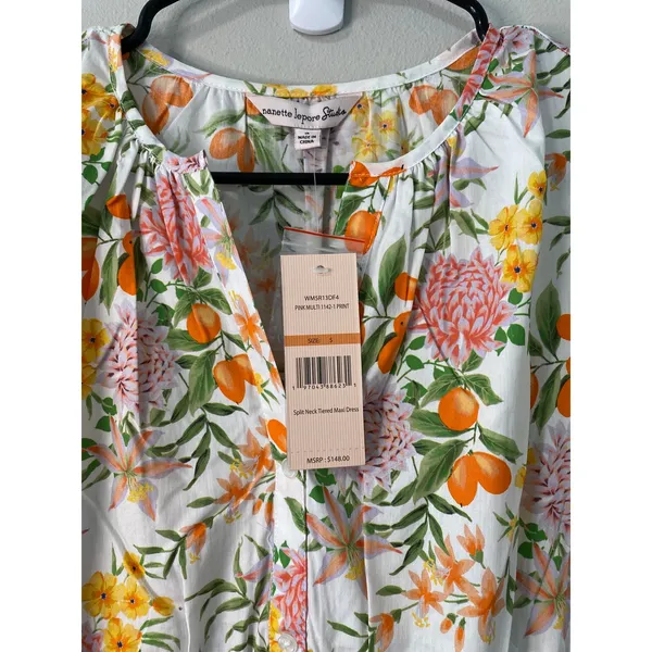 NWT Nanette Lepore Studios Floral Smocked Midi Dress Size Small - Image 3