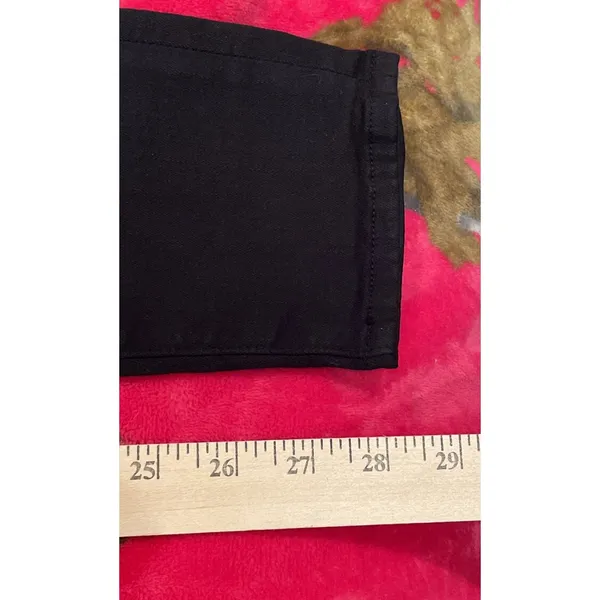 FRAME Womens 26 Le Skinny de‎ Jeanne Jeans Black Distressed Ripped Film Noir - Image 9