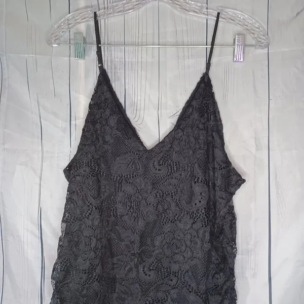 Nine Britton Black Floral Lace Sleeveless V-Neck Festival Whimsigoth Bodysuit - Image 6