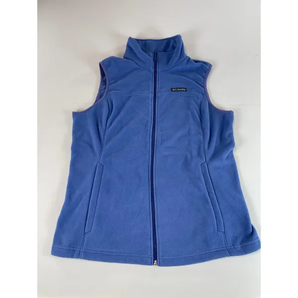 Columbia Fleece Vest Size L Periwinkle Blue Full Zip - Image 3