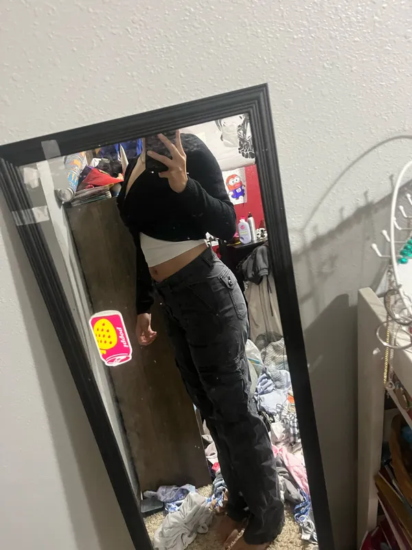 Dark Grey American Eagle Cargo Pants - Image 2