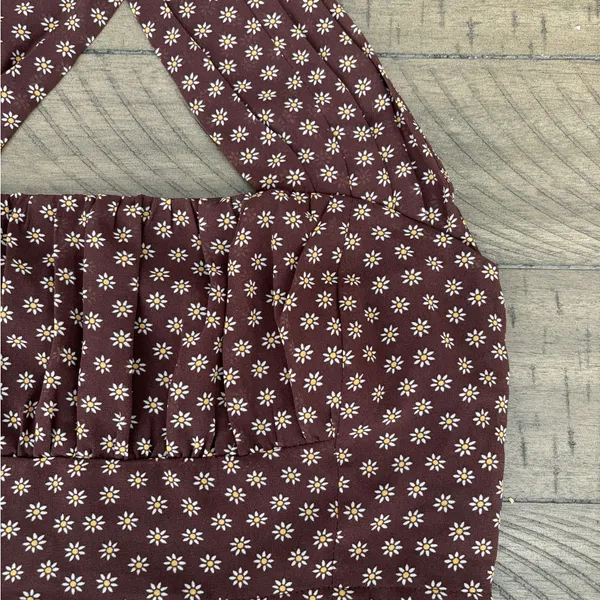 These Three Boutique Elegant Brown Polka Dot Halter Top - Image 2