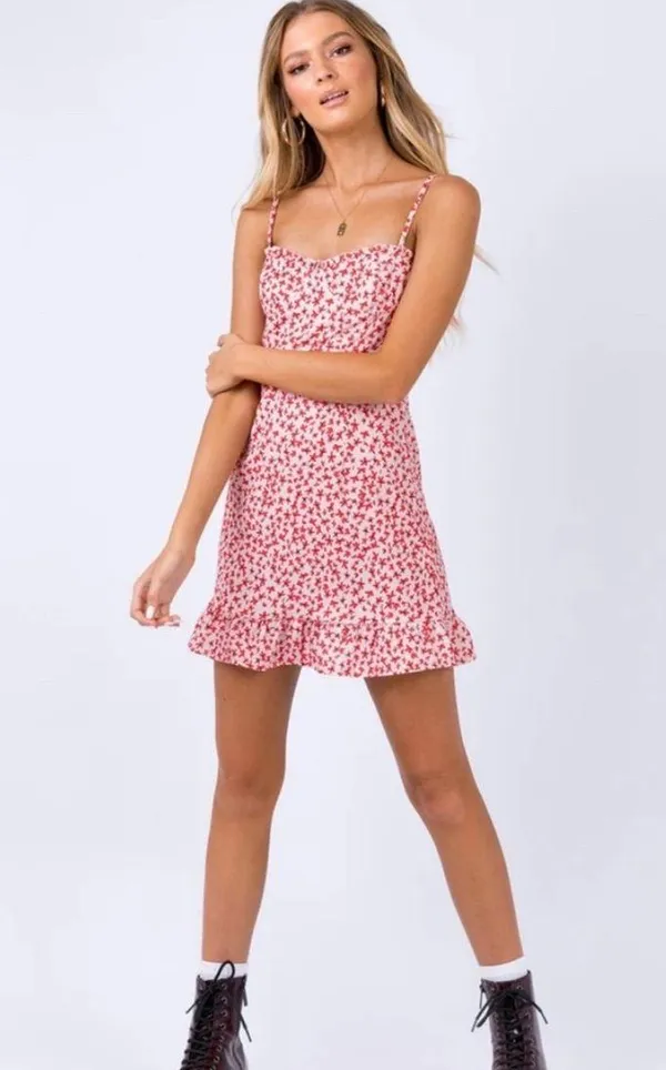 Princess Polly Deniz Mini Dress Blush Size 4 - Image 3