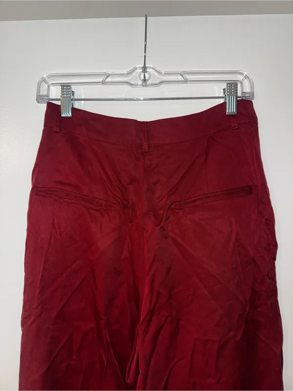 Reformation Wide Leg Pants Maroon Size 6 NWT - Image 9