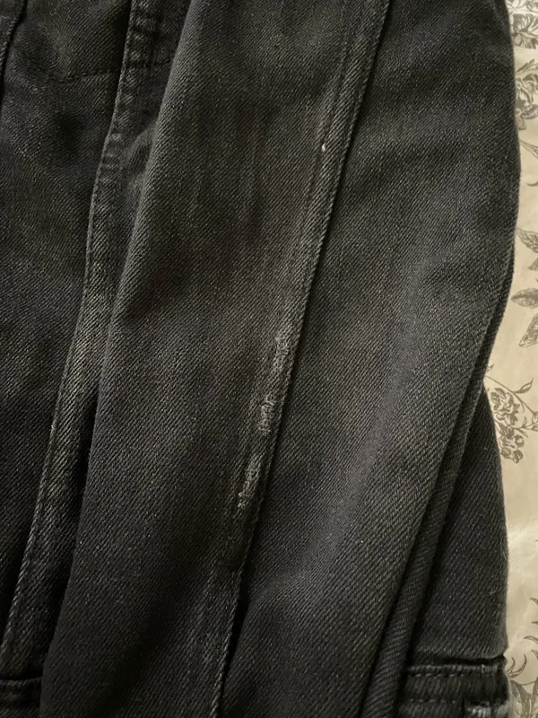 Old Navy Sherpa Jacket Denim Black Lined Women’s S - Image 5