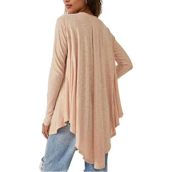 Free People Aria Trapeze Long Sleeve Top‎ XS Misty Mink Pink - Image 2