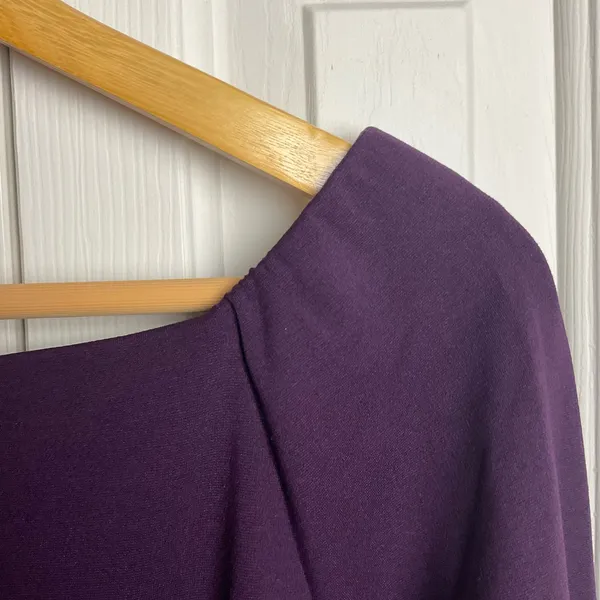 Ann Taylor Plum Jersey Knit‎ Fitted Top Size Large - Image 3