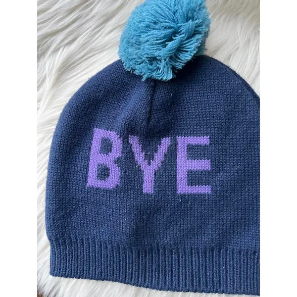 Colorful Knit Pom Pom Beanie - HI & BYE Design - Image 5