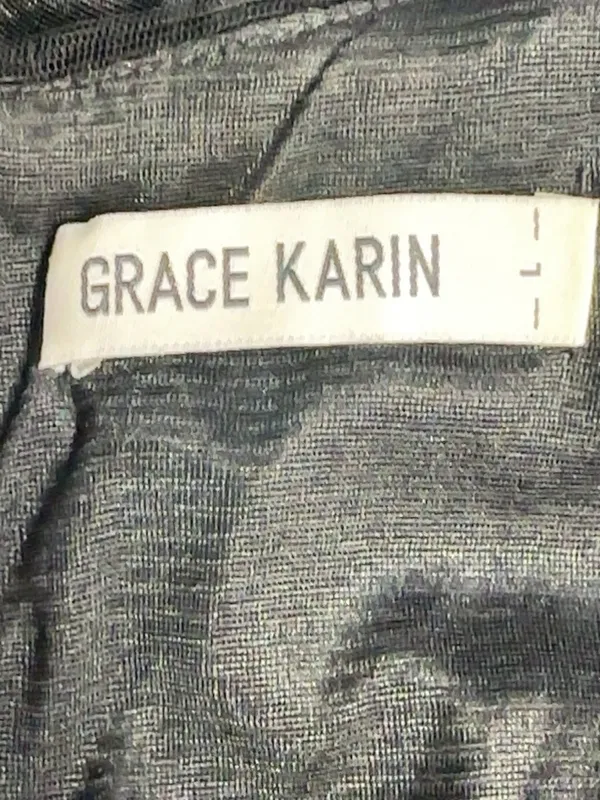 GRACE KARIN Black Sequin Fit & Flare Cocktail Dress Size L - Image 8