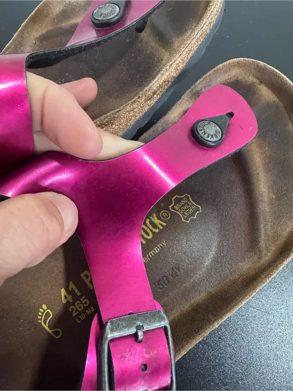 Birkenstock Metallic Magenta Gizeh Thong Sandals - Image 9