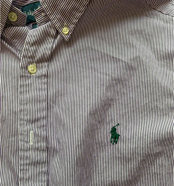 Purple and White Striped Button Down Shirt - Image 2