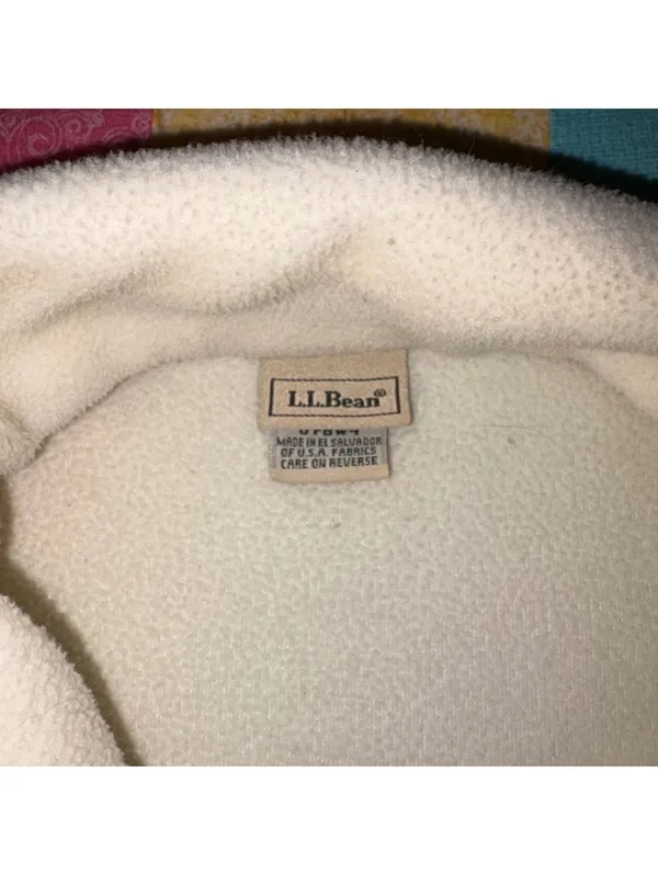 L.L. Bean $80 Woman’s L Regular Cream Fleece Button-Up Jacket Ultra Cozy - Image 3