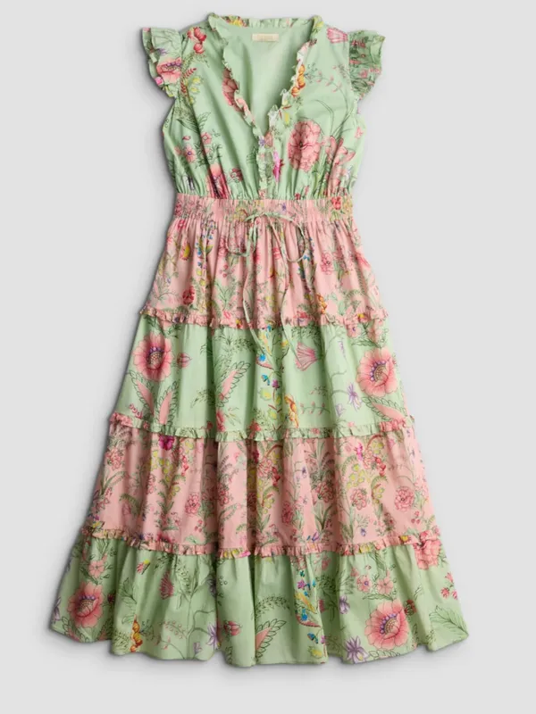 NWOT Floral Tiered Maxi Dress in Mint & Blush - Image 5
