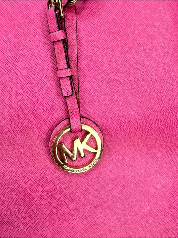 Vintage Michael Kors Jet Set Large Tote in Raspberry Pink Saffiano leather bag - Image 4