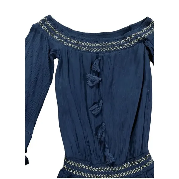 Lilly Pulitzer Joelle Off Shoulder True Navy‎ Blue Mini Dress size XXS - Image 8