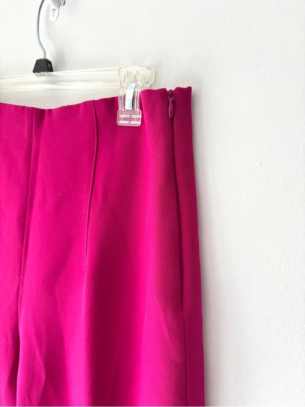Zara High-Waisted Wide-Leg Culotte Trousers Fuchsia Pink Business Professional - Image 4
