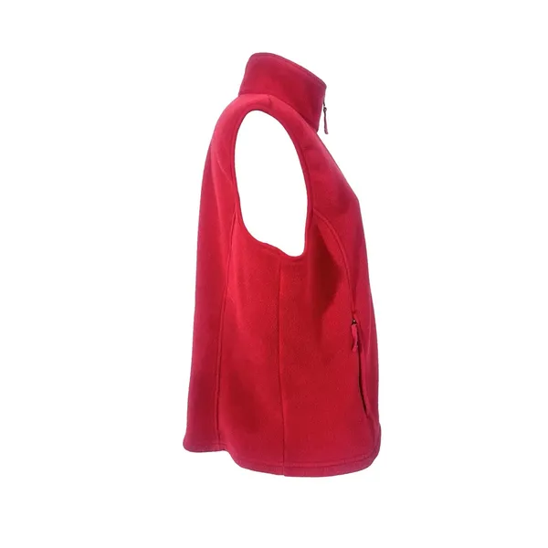 LL Bean Women's XL Red Fleece Full‎ Zip Mock Neck Vest Gorpcore Hiking Utility - Image 3