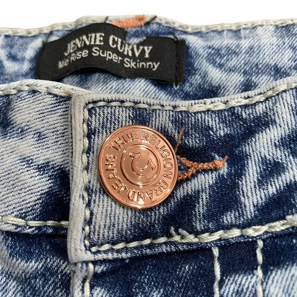 True Religion Women's 30 Jennie Curvy Big T Mid Rise Skinny Jeans‎ Blue NWT - Image 6