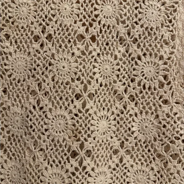 Vintage Chazzz Charles Ghailian Large Open Knit Crochet Button Front Vest Boho - Image 6