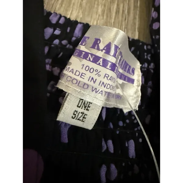 Eagle Ray Traders Ofsa Purple Rayon Romper Batik India Size XL - Image 4