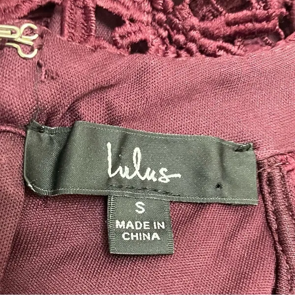 Lulus Love Poem Burgundy Lace Halter Mini Dress Size Small Valentine's Day Date - Image 8