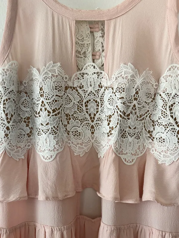 For Love & Lemons Pink Lace Mini Dress Size Small Romantic Coquette - Image 8