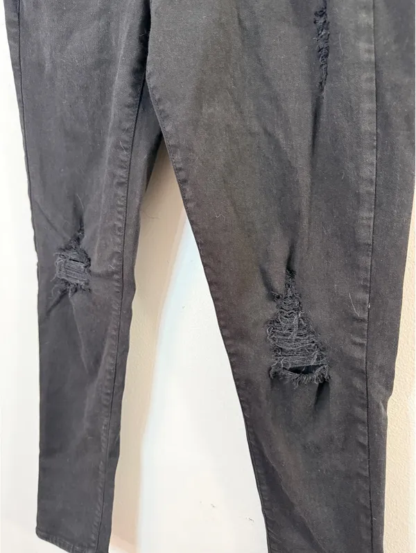 American Eagle Women’s Jegging Jeans Size 8 Reg Black Super Stretch Distressed - Image 3