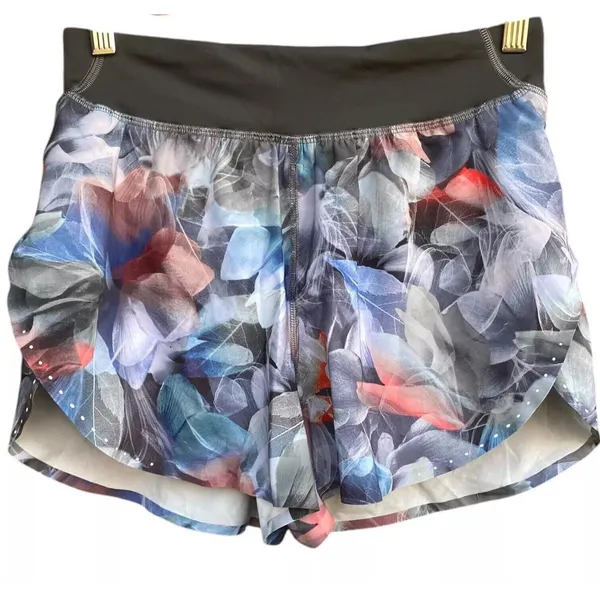 Lululemon Fast Free Short 3" Sz 4 Reflective Classic Fit Floral Multi Print Grey - Image 3