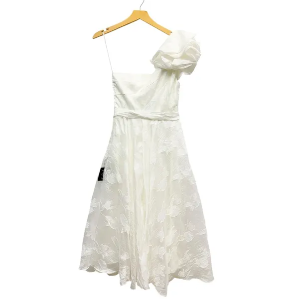 Lulus Sweet Definition White Burnout Ruffled One-Shoulder Midi Dress size M NWT - Image 6
