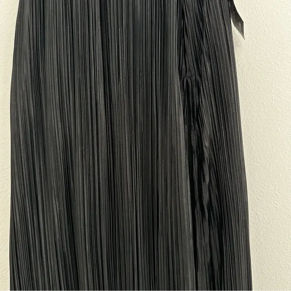 Lulus Black Strapless Lace Corset Pleated Maxi Dress - Image 4