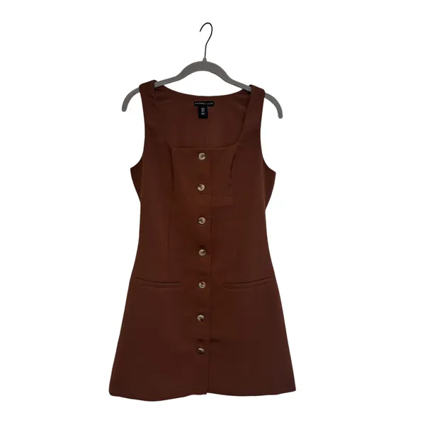 Sincerely Jules Brown Sleeveless Button Dress S - Image 2