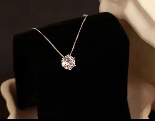 925 Stamped Solitaire Box Chain Necklace - Image 4