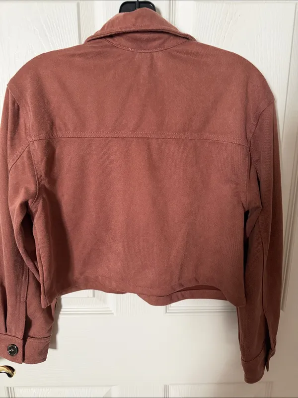 Beautees Cropped Jacket in Rose Brown medium oversize Pink - Image 3