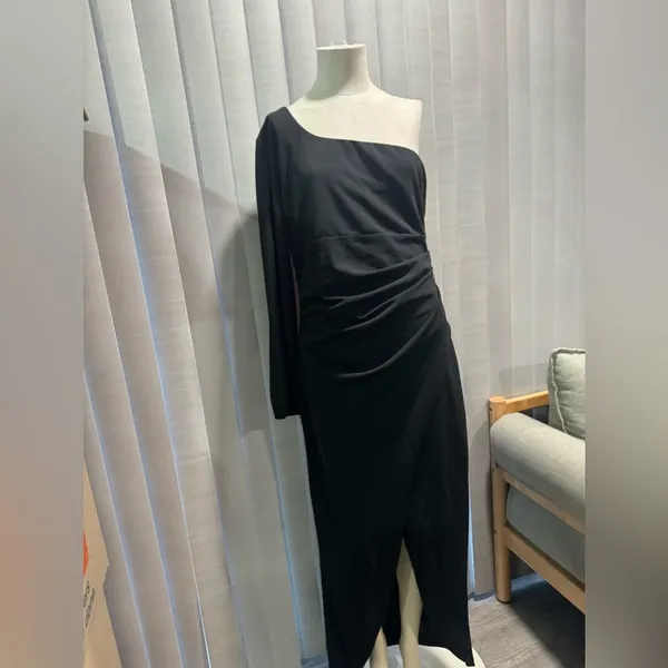 ZESICA one shoulder long sleeve ruched dress ✨ - Image 12