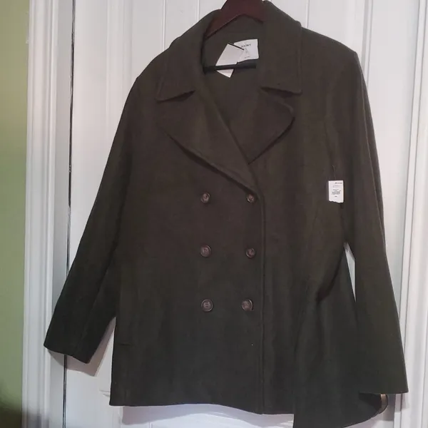 Old Navy Sage Green Brushed Coat XXL - Image 2