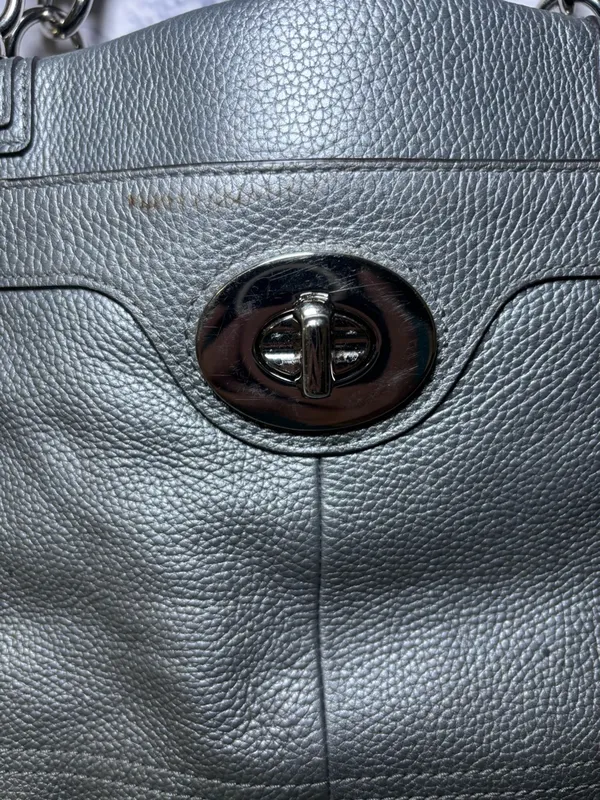 Coach Vintage Penelope Silver Leather Carryall Tote Bag Satchel F16531 - Image 13