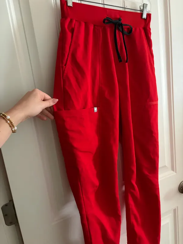 Red Fabletics Scrub Pants - Image 3