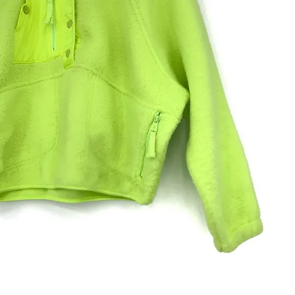FP MOVEMENT Hit The Slopes Fleece Pullover Jacket Neon Yellow Highlighter XS - Image 3